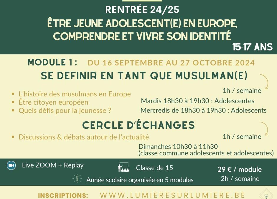 Assises éducatives & spirituelles pour Adolescents 15-17 Ans