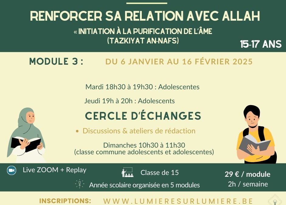 Assises éducatives & spirituelles pour Adolescents 15-17 Ans Module 3