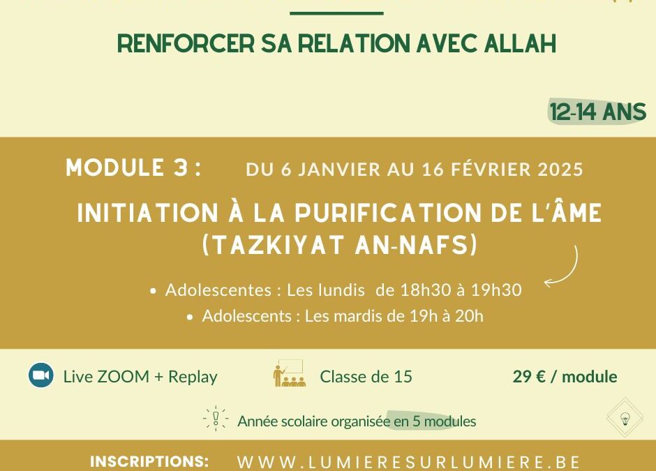 Assises éducatives & spirituelles pour Adolescents 12-14 Ans Module 3