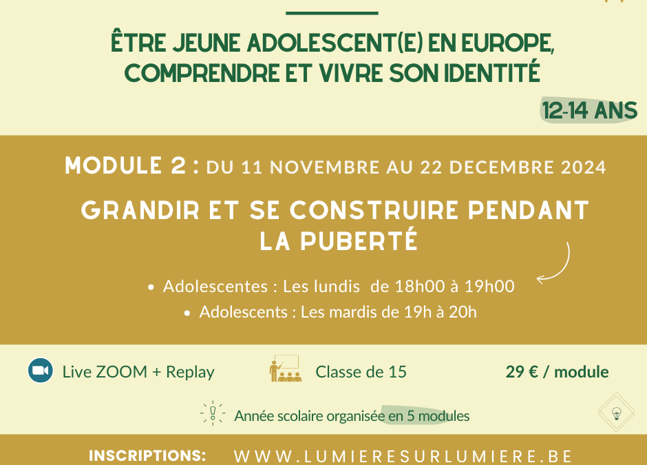 Assises éducatives & spirituelles pour Adolescents 12-14 Ans Module 2