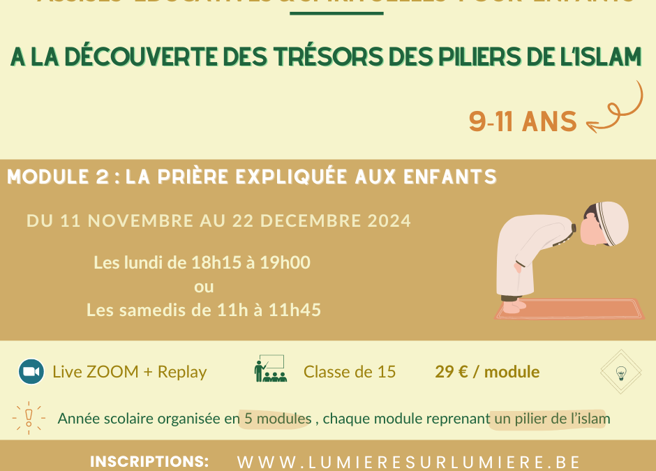 Assises éducatives & spirituelles pour Enfants 9-11 Ans Novembre 2024 Module 2